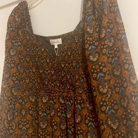 Small bohme Brown Floral Bohemian Maxi Dress (NEVER WORN) - Picture 4 of 7